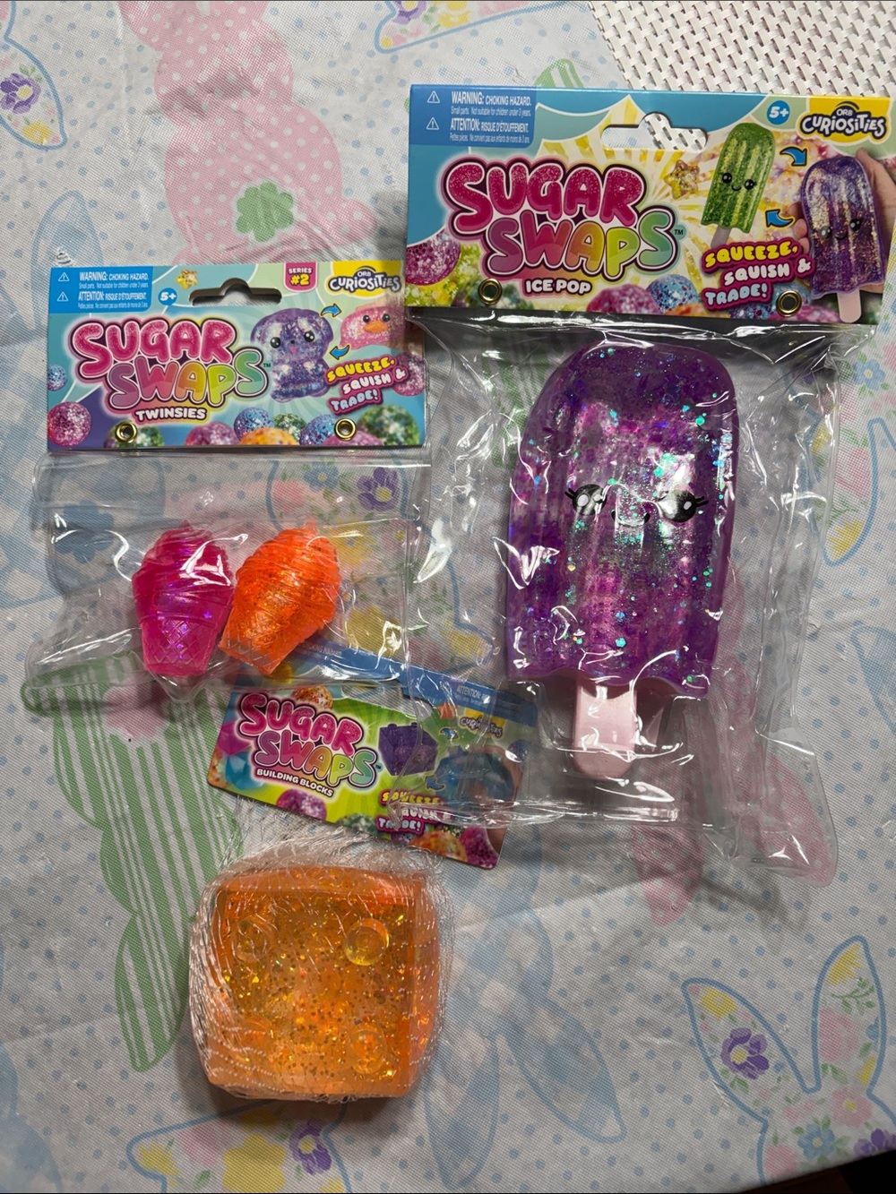 Sugar Swaps Ice Pop & Twinssies Squeeze Toys - Purple, Orange, Pink